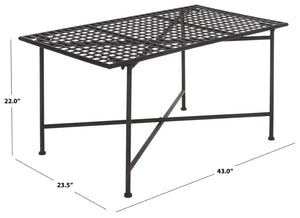 Safavieh Caledonia Metal Coffee Table Vintage Farmhouse Style Low Profile Rectangular Living Room Black PAT5051E