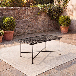 Safavieh Caledonia Metal Coffee Table Vintage Farmhouse Style Low Profile Rectangular Living Room Black PAT5051E