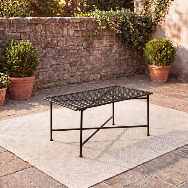 Safavieh Caledonia Metal Coffee Table Vintage Farmhouse Style Low Profile Rectangular Living Room Black PAT5051E