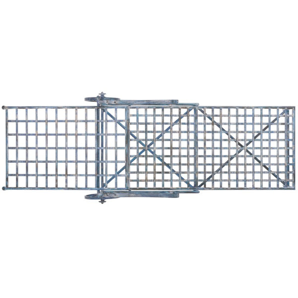 Safavieh Caledonia Outdoor Metal Chaise Lounge Antique White Powder Coat Patio Resort Style Blue PAT5052C
