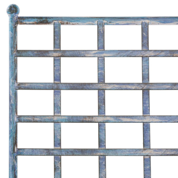 Safavieh Caledonia Outdoor Metal Chaise Lounge Antique White Powder Coat Patio Resort Style Blue PAT5052C