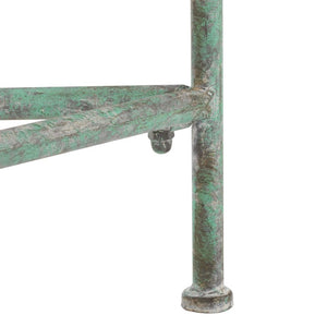Safavieh Caledonia Outdoor Metal Chaise Lounge Antique White Powder Coat Patio Resort Style Dark Green PAT5052D