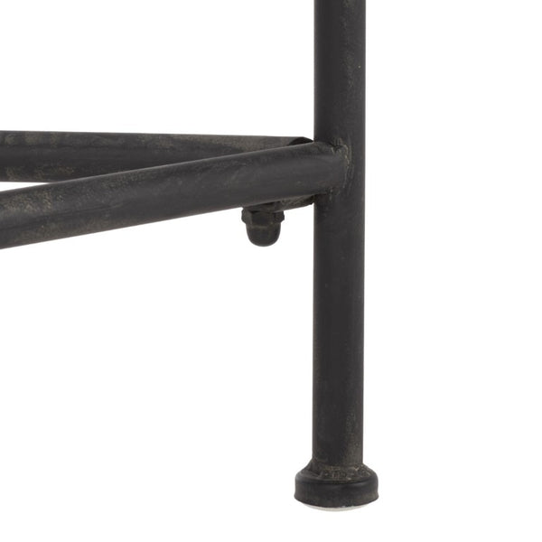 Safavieh Caledonia Outdoor Metal Chaise Lounge Antique White Powder Coat Patio Resort Style Black PAT5052E