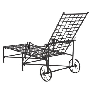 Safavieh Caledonia Outdoor Metal Chaise Lounge Antique White Powder Coat Patio Resort Style Black PAT5052E