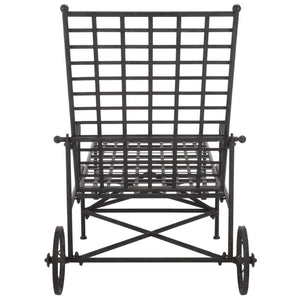 Safavieh Caledonia Outdoor Metal Chaise Lounge Antique White Powder Coat Patio Resort Style Black PAT5052E
