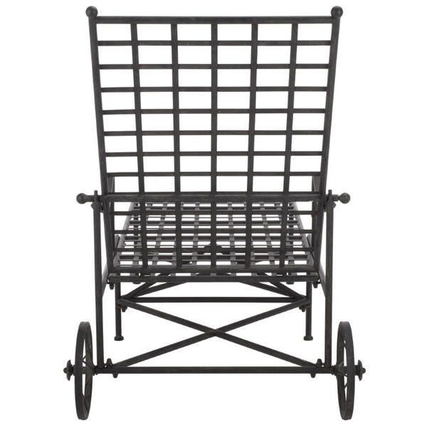 Safavieh Caledonia Outdoor Metal Chaise Lounge Antique White Powder Coat Patio Resort Style Black PAT5052E