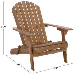 Eden Adirondack Chair With Wide Armrests And Contoured Seat, Solid Wood Outdoor Accent For Patio