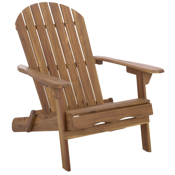 Eden Adirondack Chair With Wide Armrests And Contoured Seat, Solid Wood Outdoor Accent For Patio