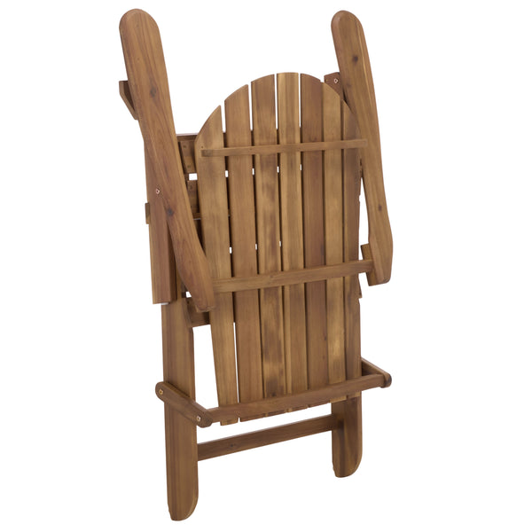 Eden Adirondack Chair With Wide Armrests And Contoured Seat, Solid Wood Outdoor Accent For Patio