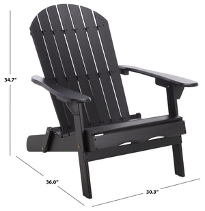 Eden Adirondack Chair With Wide Armrests And Contoured Seat, Solid Wood Outdoor Accent For Patio
