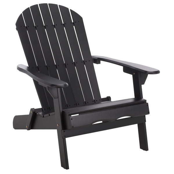Eden Adirondack Chair With Wide Armrests And Contoured Seat, Solid Wood Outdoor Accent For Patio