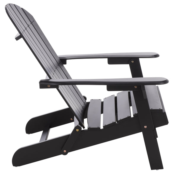 Eden Adirondack Chair With Wide Armrests And Contoured Seat, Solid Wood Outdoor Accent For Patio