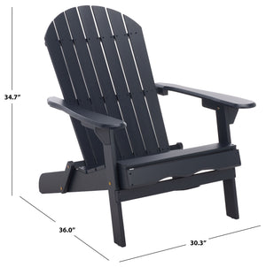 Eden Adirondack Chair With Wide Armrests And Contoured Seat, Solid Wood Outdoor Accent For Patio