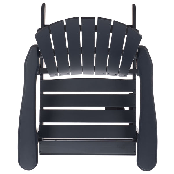 Eden Adirondack Chair With Wide Armrests And Contoured Seat, Solid Wood Outdoor Accent For Patio