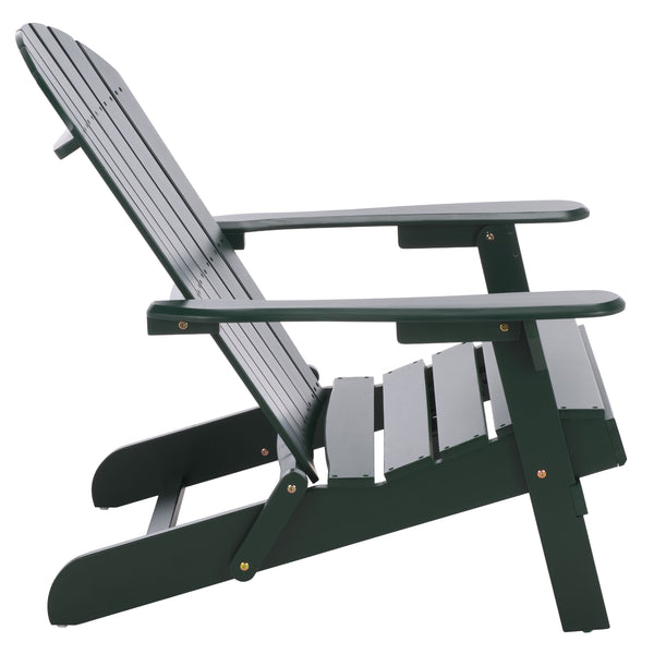 Eden Adirondack Chair With Wide Armrests And Contoured Seat, Solid Wood Outdoor Accent For Patio