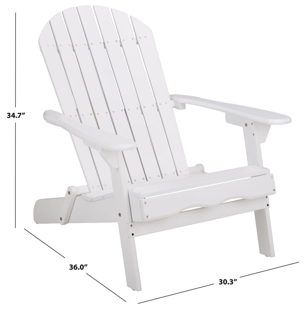 Eden Adirondack Chair With Wide Armrests And Contoured Seat, Solid Wood Outdoor Accent For Patio