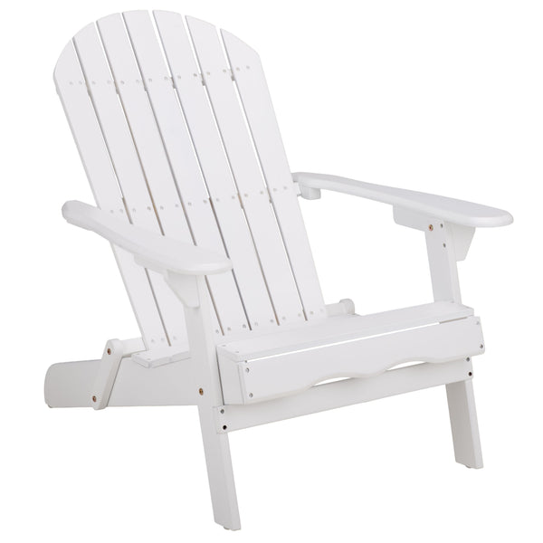 Eden Adirondack Chair With Wide Armrests And Contoured Seat, Solid Wood Outdoor Accent For Patio