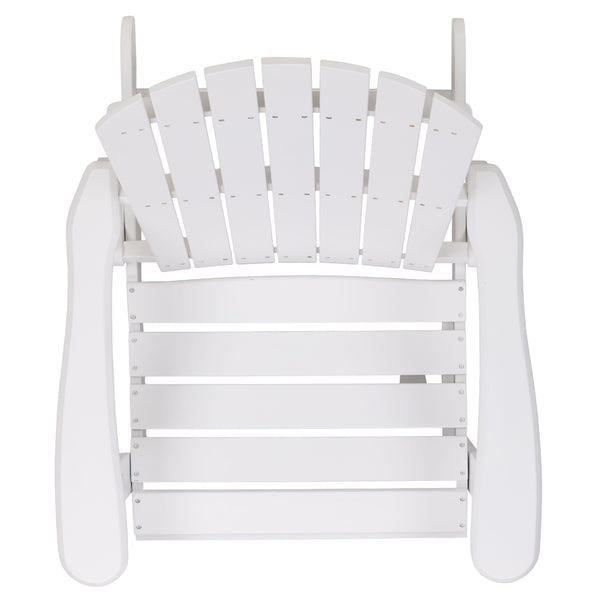 Eden Adirondack Chair With Wide Armrests And Contoured Seat, Solid Wood Outdoor Accent For Patio