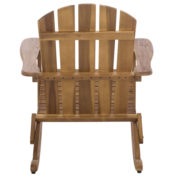 Stowe Adirondack Rocking Chair - Solid Wood Weather-Resistant Outdoor Lounge With Ergonomic Comfort And Timeless Style