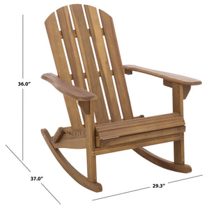 Stowe Adirondack Rocking Chair - Solid Wood Weather-Resistant Outdoor Lounge With Ergonomic Comfort And Timeless Style