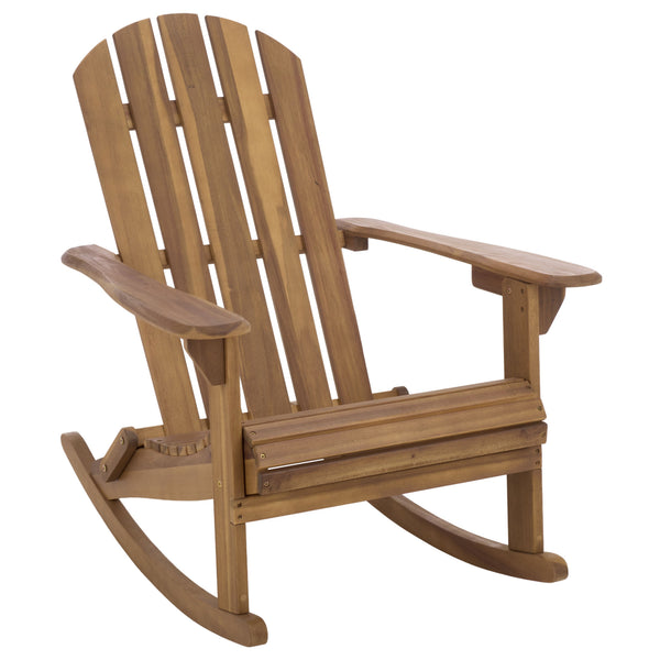 Stowe Adirondack Rocking Chair - Solid Wood Weather-Resistant Outdoor Lounge With Ergonomic Comfort And Timeless Style