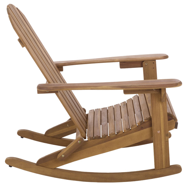 Stowe Adirondack Rocking Chair - Solid Wood Weather-Resistant Outdoor Lounge With Ergonomic Comfort And Timeless Style