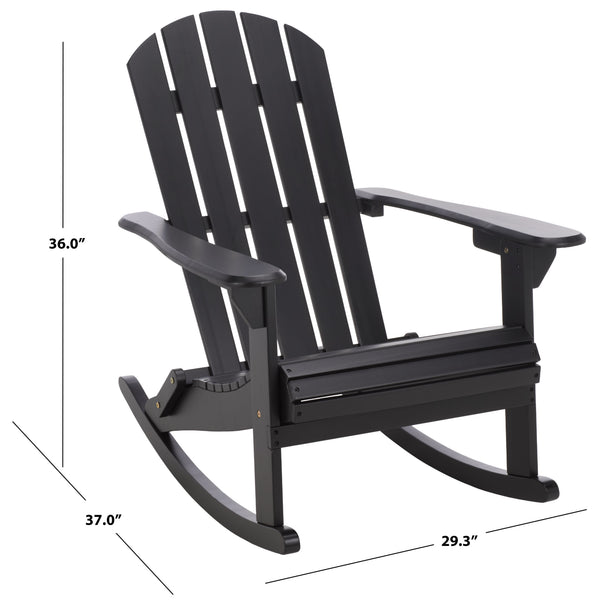 Stowe Adirondack Rocking Chair - Solid Wood Weather-Resistant Outdoor Lounge With Ergonomic Comfort And Timeless Style