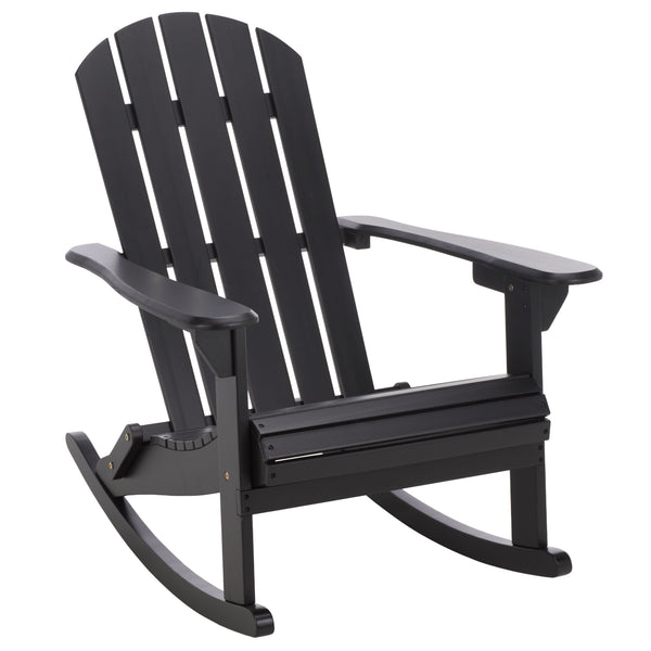 Stowe Adirondack Rocking Chair - Solid Wood Weather-Resistant Outdoor Lounge With Ergonomic Comfort And Timeless Style
