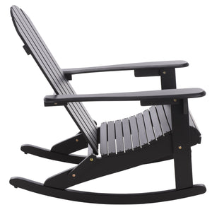 Stowe Adirondack Rocking Chair - Solid Wood Weather-Resistant Outdoor Lounge With Ergonomic Comfort And Timeless Style