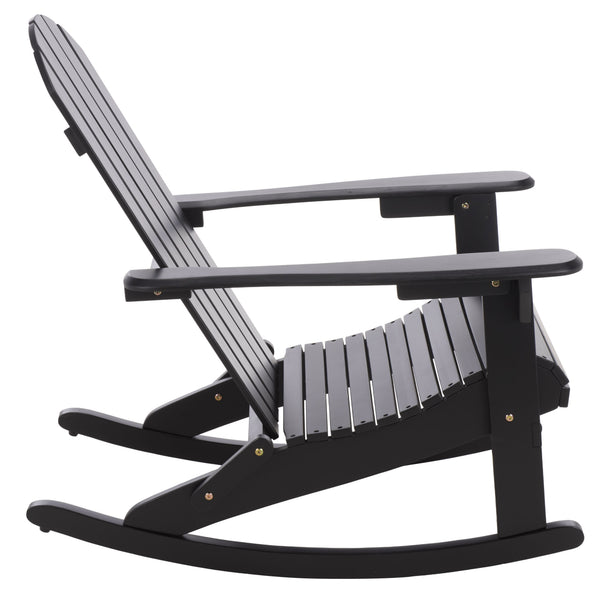 Stowe Adirondack Rocking Chair - Solid Wood Weather-Resistant Outdoor Lounge With Ergonomic Comfort And Timeless Style