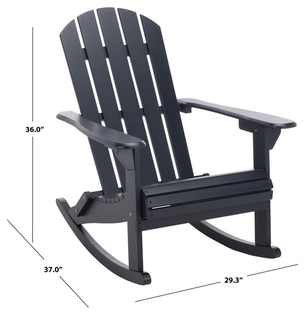 Stowe Adirondack Rocking Chair - Solid Wood Weather-Resistant Outdoor Lounge With Ergonomic Comfort And Timeless Style