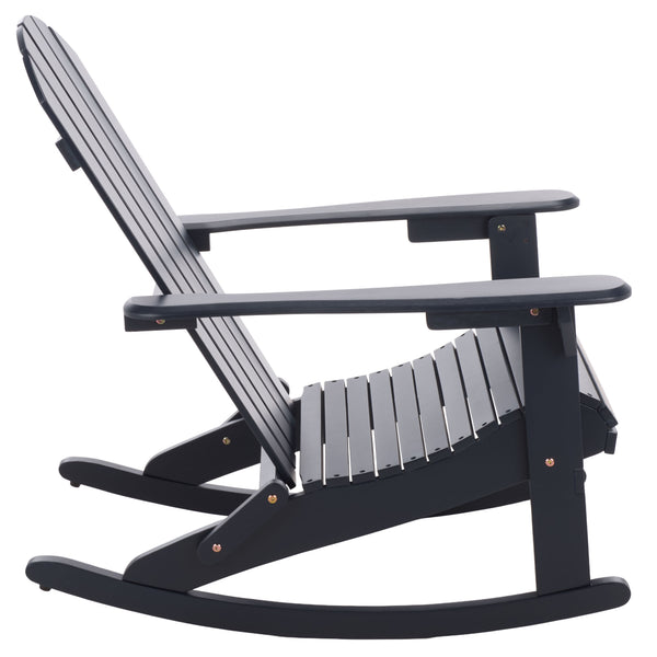 Stowe Adirondack Rocking Chair - Solid Wood Weather-Resistant Outdoor Lounge With Ergonomic Comfort And Timeless Style