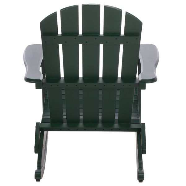 Stowe Adirondack Rocking Chair - Solid Wood Weather-Resistant Outdoor Lounge With Ergonomic Comfort And Timeless Style