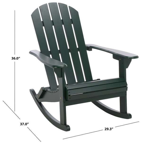 Stowe Adirondack Rocking Chair - Solid Wood Weather-Resistant Outdoor Lounge With Ergonomic Comfort And Timeless Style
