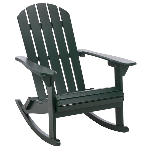 Stowe Adirondack Rocking Chair - Solid Wood Weather-Resistant Outdoor Lounge With Ergonomic Comfort And Timeless Style