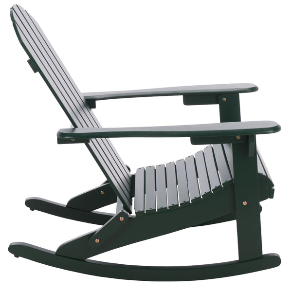 Stowe Adirondack Rocking Chair - Solid Wood Weather-Resistant Outdoor Lounge With Ergonomic Comfort And Timeless Style