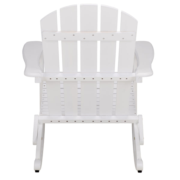 Stowe Adirondack Rocking Chair - Solid Wood Weather-Resistant Outdoor Lounge With Ergonomic Comfort And Timeless Style