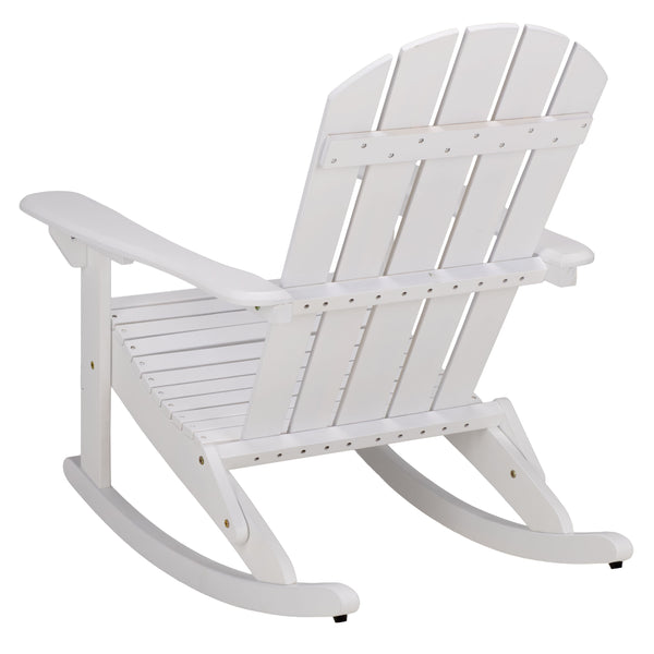 Stowe Adirondack Rocking Chair - Solid Wood Weather-Resistant Outdoor Lounge With Ergonomic Comfort And Timeless Style