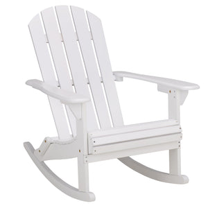Stowe Adirondack Rocking Chair - Solid Wood Weather-Resistant Outdoor Lounge With Ergonomic Comfort And Timeless Style