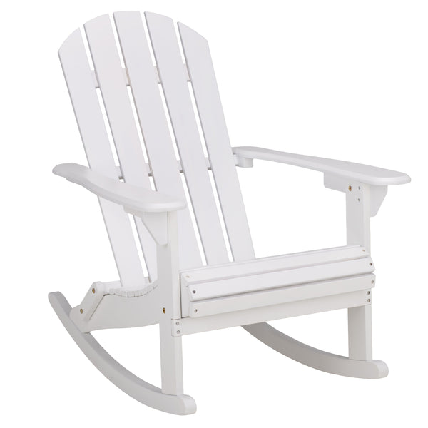 Stowe Adirondack Rocking Chair - Solid Wood Weather-Resistant Outdoor Lounge With Ergonomic Comfort And Timeless Style