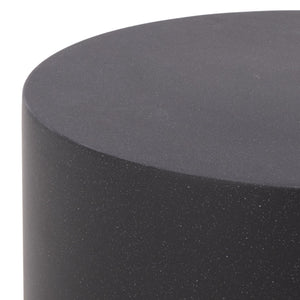 Tina Cylinder Accent Table – Sleek Polystone Side Table With Matte Finish, Compact Sturdy Surface For Decor