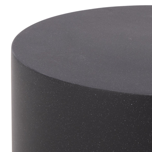 Tina Cylinder Accent Table – Sleek Polystone Side Table With Matte Finish, Compact Sturdy Surface For Decor