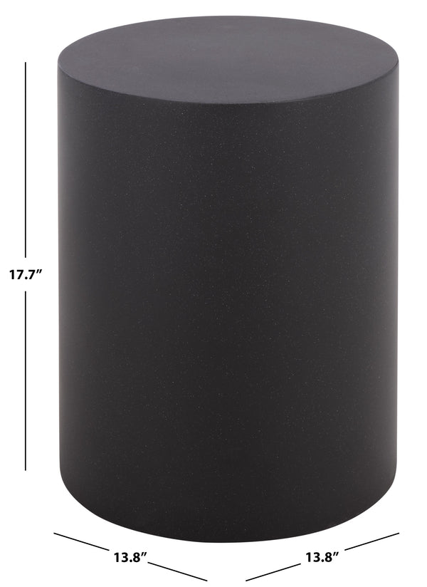 Tina Cylinder Accent Table – Sleek Polystone Side Table With Matte Finish, Compact Sturdy Surface For Decor