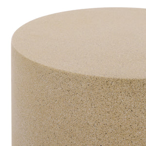 Tina Cylinder Accent Table – Sleek Polystone Side Table With Matte Finish, Compact Sturdy Surface For Decor