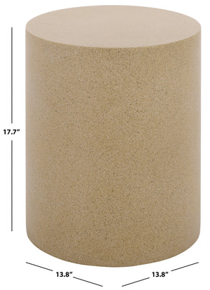 Tina Cylinder Accent Table – Sleek Polystone Side Table With Matte Finish, Compact Sturdy Surface For Decor