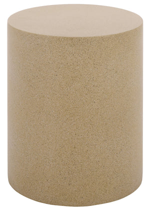 Tina Cylinder Accent Table – Sleek Polystone Side Table With Matte Finish, Compact Sturdy Surface For Decor