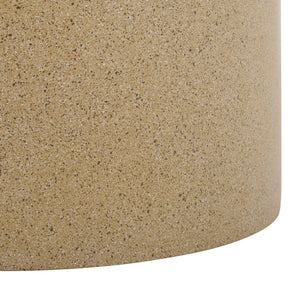 Tina Cylinder Accent Table – Sleek Polystone Side Table With Matte Finish, Compact Sturdy Surface For Decor