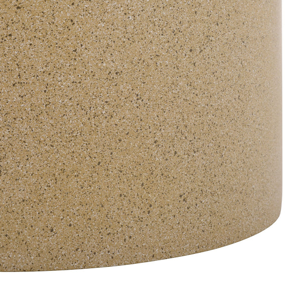 Tina Cylinder Accent Table – Sleek Polystone Side Table With Matte Finish, Compact Sturdy Surface For Decor