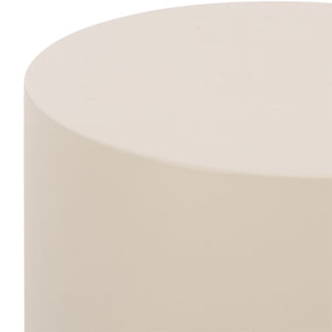 Tina Cylinder Accent Table – Sleek Polystone Side Table With Matte Finish, Compact Sturdy Surface For Decor