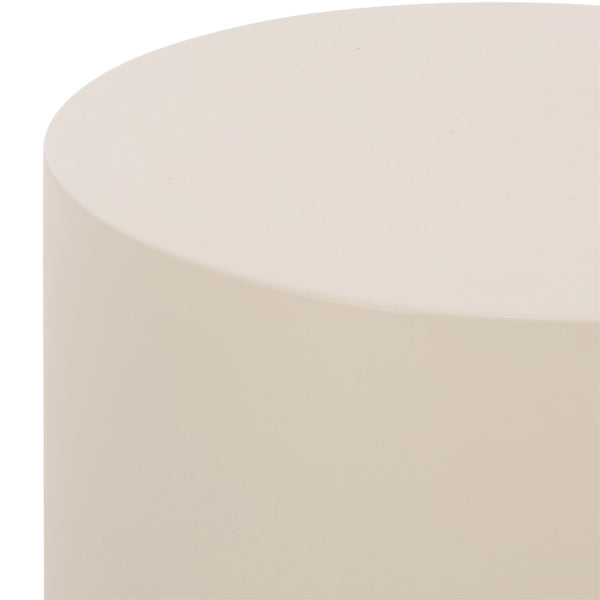 Tina Cylinder Accent Table – Sleek Polystone Side Table With Matte Finish, Compact Sturdy Surface For Decor